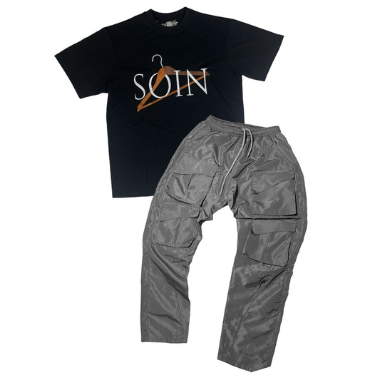 Black Orange/Grey pant