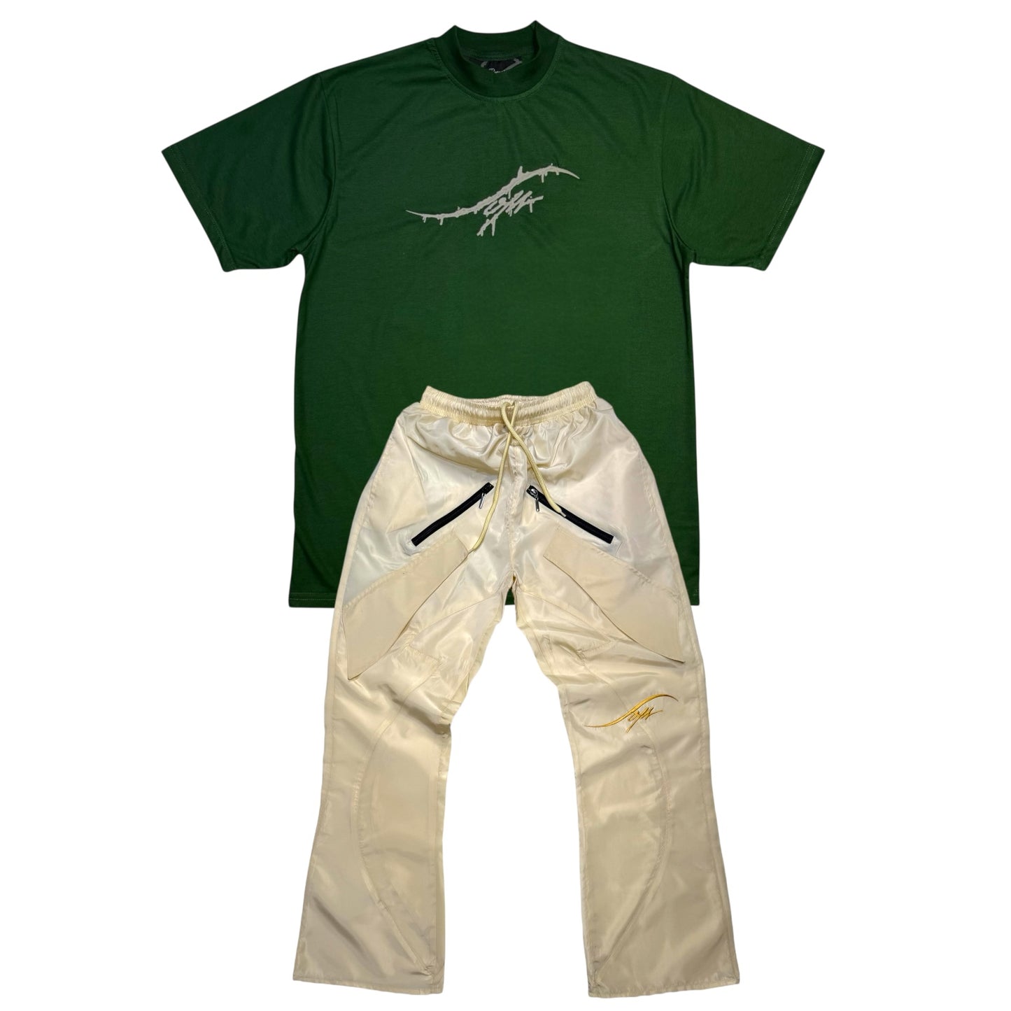 Green Creme set ( free tshirts)